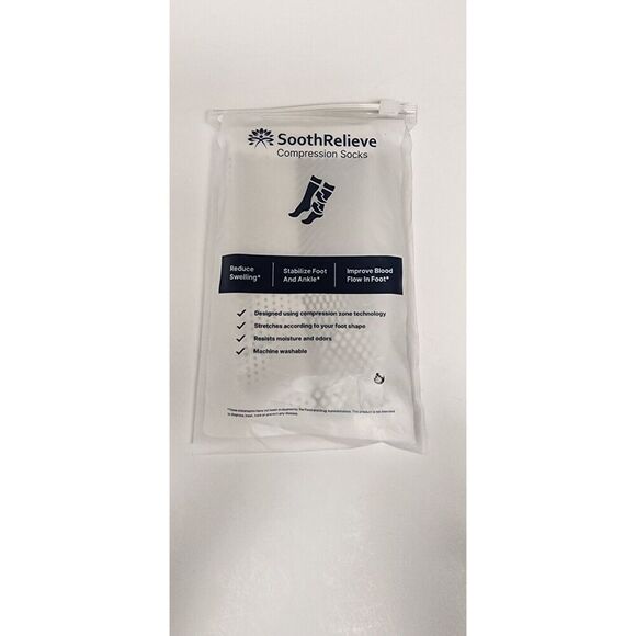 Sooth Relieve Compression Socks For Foot & Ankle White Sz Large (5 Pkgs) New - Picture 3 of 4